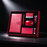 Ensemble cadeau de flacon personnalisé Anji Newell, carnet en cuir artificiel de luxe, logo personnalisé, événements d'entreprise, 100 feuilles