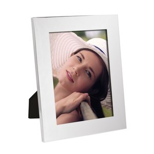 Cadre photo métallique brillant 13x18cm en aluminium et fer avec plaque de protection en bois, utilisation décorative, tailles disponibles 50x70 40x60 30x40 - Product Image 1