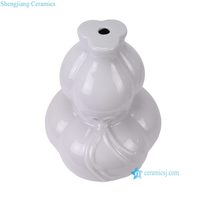 DS-RZBF34-A Lampe en céramique blanche sculptée en forme de gourde avec nœud papillon