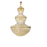 Lustres en cristal personnalisés de style européen moderne et luxueux en or pour hall d'hôtel, mariage, décoration de plafond, escalier, maison