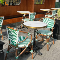 Chaise bistrot en rotin de style moderne, empilable, pour café et restaurant en plein air, résistante aux intempéries, chaise de jardin extérieure