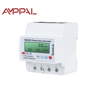 Compteur prépayé bidirectionnel AMPPAL OEM avec minuterie à réenclenchement automatique, compatible Tuya Smart Life, Wi-Fi, numérique, monophasé, 100A, classe 1.0