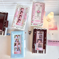 Album de collection de photos long avec fenêtre transparente pour bandes de photos 4 grilles en PVC, support de billets, pour merch Kpop Idol