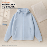 Sudadera con capucha personalizada de algodón y poliéster de alto gramaje con cremallera completa, cuello alto, bordado de silicona, unisex, oversize, transpirable, estilo urbano