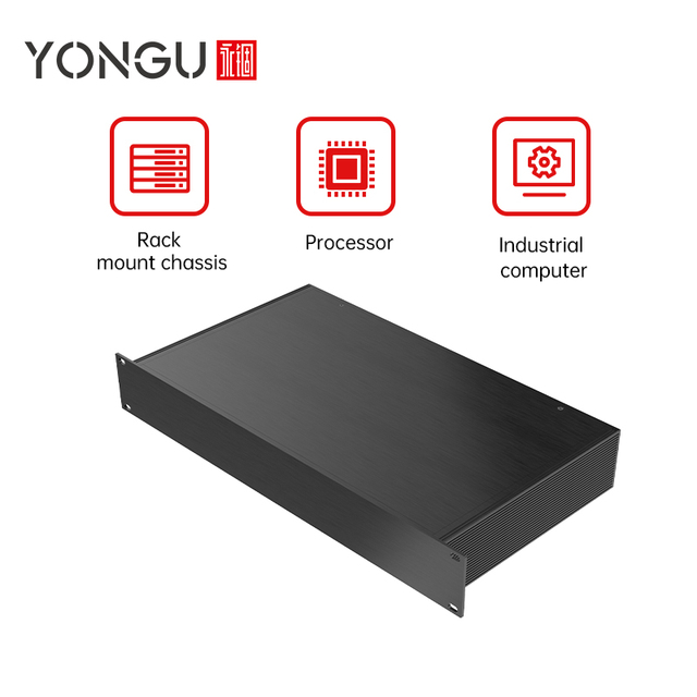 Custom Industrial Equipment Extrusion Aluminum Enclosure Sandblasted Industri Computer Server Case 1U 19 Inch Rackmount Chassis