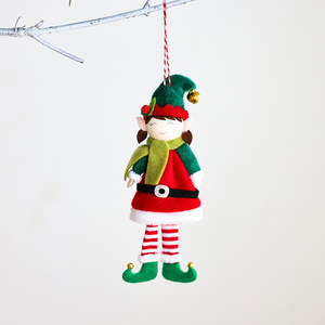 Nuevo Colgante de Muñeco Elfo con Sombrero y Campana, Adorno Navideño para Árbol de Navidad, Muñeco Elfo Niño/Niña, Pareja de Elfos - Product Image 3
