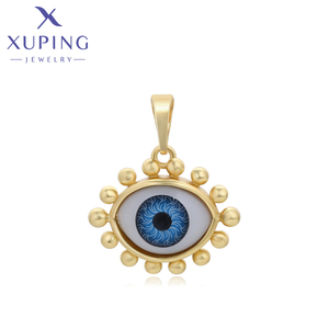 X000693985 XuPing गहने फैशन सुरुचिपूर्ण सरल लटकन 14K सोने के रंग नेत्र-आकार तटस्थ लटकन - Product Image 1