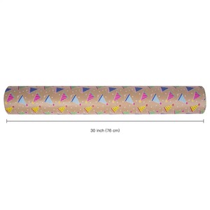 Custom Double-Sided Digital Printing Kraft Paper Roll Party <b>Hats</b> Design 30inchx100feet Recyclable Gift Wrapping Paper Packaging - Product Image 3