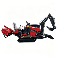 Tractor Agrícola de Orugas de 35HP con Soporte para Implementos Personalizados: Cuchilla Topadora, Arado Doble y Surcador para Trabajo Agrícola
