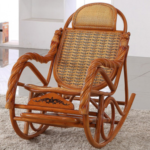 Style extérieur et intérieur meubles de salon balançoire en rotin naturel chaise berçante - Product Image 3