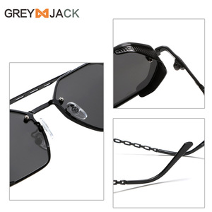 Gafas de Sol Metálicas para Mujer Greyjack, Montura Negra, Lentes de PC con Protección UV400 Tipo 3, Diseño de Doble Puente, a la Moda - Product Image 2