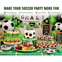 Piques à cocktail en forme de ballon de football 3D, piques alimentaires en bambou de qualité supérieure pour cupcakes, planches à charcuterie, fournitures de décoration pour fêtes d'anniversaire sur le thème du football