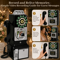 Offres Exceptionnelles : Livre d'Or Vidéo Audio Classique Vintage HD 1080P avec Mémoire 32 Go, Boîte aux Lettres Vocale, pour Réception de Mariage, Rétro, Fixation Murale, Paiement par Pièces