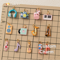 Pendentifs de dessin animé sur le thème de la musique YIMEILI, guitare, microphone, note de musique, casque, batterie, breloques, accessoires DIY