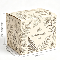 Boîte rigide imprimée avec dessin de plantes rétro, marquage personnalisé à chaud en feuille d'or pour accessoires de jardin, petite boîte de rangement florale pour cadeaux