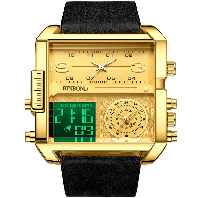 Black leather - all gold - gold face