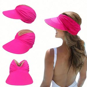 Sombrero de Playa para Mujer, Doble Cara, Protección Solar, Visera para Exteriores - Product Image 1