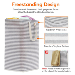 2 gói 80L <span class=keywords><strong>grey</strong></span> freestanding giặt Giỏ Lớn ráp quần áo không thấm nước cản trở dễ dàng thực hiện xử lý cho phòng ngủ Đại Học - Product Image 2