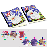 DIY Diamantmalerei Stilleben A5 60-Seiten Speziell Geformtes Notizbuch mit Digital 5-Farben-Druck Stickerei Kreuzstich Handwerk