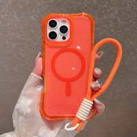 360 étui de téléphone magnétique pour iPhone pour Samsung pour Xiaomi Redmi pour Motorola 3in1 couverture mobile arrière à paillettes avec sangle de chaîne