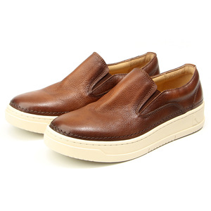 Slip-On <b>Sneakers</b> Men Genuine <b>Leather</b> Top-Grain Cowhide Casual Shoes Low Heel Elastic Band Leisure Solid Color Black - Product Image 4