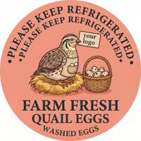 Autocollants personnalisés en vinyle imperméable avec logo, découpés à la forme, pour sceller les boîtes cadeaux, adhésifs pour œufs de poulet et de caille frais de la ferme