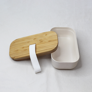 Boîte à lunch <span class=keywords><strong>bento</strong></span> écologique, personnalisée, biodégradable, anti-fuite, en fibre de bambou avec couvercle en bambou - Product Image 2