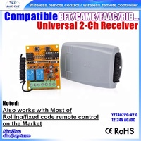 Best Seller-Receptor universal de 2 canales, interruptor de control remoto para puerta de garaje, puerta corredera, 433MHZ, 2017