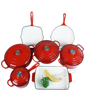 Competitive Price 7pcs Non-stick <strong>Coloured</strong> Enamel Cast Iron <strong>Cookware</strong> Sets Pots and Pans Cooking Pot Set Made in China - Product Image 5
