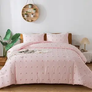Aoyatex National Standards 100% Polyester Breathable Comforter Plain Color Soft Fluffy Quilt Bedding Set Luxury Comforter Sets
