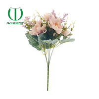 Bouquet de fleurs artificielles en soie, réaliste, fait main, haute simulation, pour centres de table de mariage et décorations de table, vente en gros