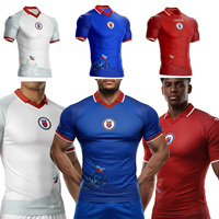 Maillot de football Haïti 2026WC – Nouveau T-shirt essentiel à col en V pour homme de la Fédération Haïtienne de Football (HAÏTISEATA) à manches courtes