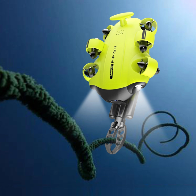 FiFish V6S Underwater Quadcopter ROV with 4K UHD Camera 100m Depth 6H Battery Robotic Arm 360° Omnidirectional Movement