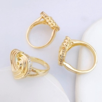 JML Großhandel Luxus Damen 14 Karat Laminiertes Gold Herzring Hochwertiges Messing Joyera De Oro Laminado Anillo