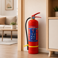 Extincteur portable en poudre sèche ABC de 6,4 kg en acier au carbone MENGJAING FIRE MFABCE4 à déclenchement en 15 secondes pour la cuisine – Sécurité familiale