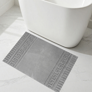 Jonesta <b>Light</b> Grey 60*100cm Recycled Cotton Jacquard <b>Bath</b> Rug & Shower Mats Custom Production Made in Turkey - Product Image 1