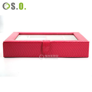 Snake Texture Jewelry Storage <b>Box</b> With Clear Window Multi Compartment Design Custom Color Jewelry Organizer For <b>Rings</b> Earrings - Product Image 4