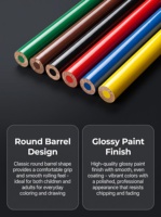 6 mini crayons de couleur en bois, corps rond, finition brillante, couleurs vives non toxiques, cadeau de fête pour enfants, logo personnalisé OEM, vente en gros