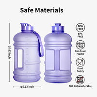 Contenants en plastique de 74 oz (demi-gallon), bouteille d'eau motivante sans BPA de 2,2 l, équipement de fitness, grande gourde de sport