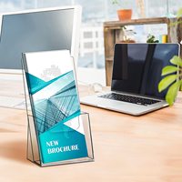 Support de brochure moderne personnalisé en acrylique transparent, léger et écologique, présentoir/étagère pour comptoir de réception, utilisation sur bureau de vente au détail