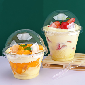 7oz small packaging containers desert disposable clear plastic cups for party snack drink juice dessert ice cream cup with lid