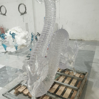 Sculpture de dragon chinois en résine transparente, décoration intérieure pour salon, statue de dragon en acrylique transparent, art oriental, décoration de la maison