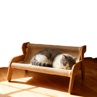 Hamac pour chat en sisal, griffoir en bois pour chat, lit respirant pour animaux de compagnie pour chats d'intérieur