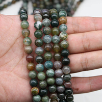 Vente en gros de perles d'agate indienne naturelle A +, fabrication de bijoux en pierre précieuse, accessoires de bracelet à bricoler soi-même, tailles 4/6/8/10/12mm