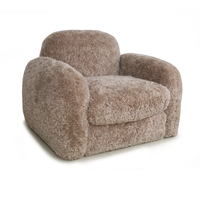 Fauteuil simple en polaire marron thé au lait, fauteuil d'appoint moderne et confortable pour la décoration de la chambre et du salon