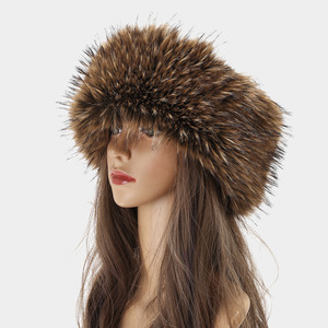<span class=keywords><strong>Bandeau</strong></span> en fausse fourrure de raton laveur <span class=keywords><strong>pour</strong></span> l'hiver, bonnets d'extérieur longs et chauds en fourrure <span class=keywords><strong>pour</strong></span> l'hiver - Product Image 2