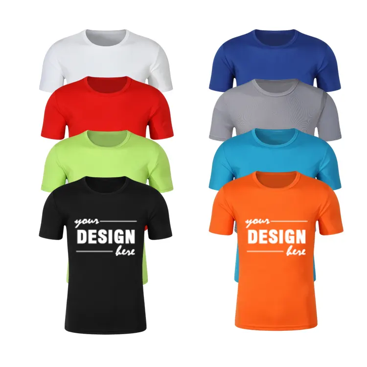 Camisetas de secado rápido con logotipo personalizado para hombre, Camiseta lisa de sublimación de poliéster en blanco, playera de poliester dri a granel