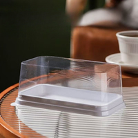 Boîtes d'emballage rectangulaires jetables pour gâteaux roulés, transparentes en PET de 0,5 mm d'épaisseur, pour la cuisson de gâteaux enroulés