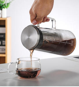 Cafetière et infuseur <span class=keywords><strong>à</strong></span> thé glacé de 1400ml avec bec verseur <span class=keywords><strong>carafe</strong></span> en verre avec filtre amovible en acier inoxydable - Product Image 2