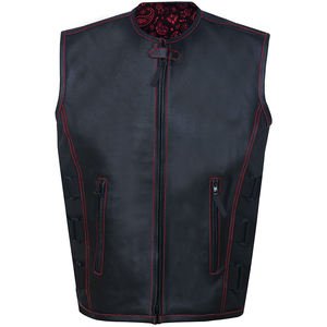 Chaleco de Cuero para Hombre, Informal, de Invierno, Transpirable, de Alta Calidad, 100% Poliéster, Color Sólido - Product Image 1